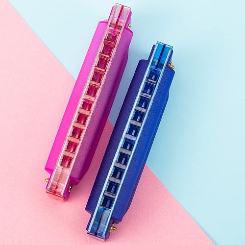 Miniatura 4 de Koogel 2 armónica translúcida para niños, armónica de 10 agujeros para instrumentos musicales para principiantes, fiestas, regalos de cumpleaños
