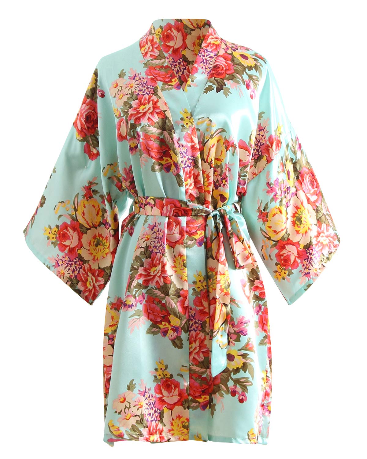 Kimono Donna Vestaglia Seta Fiori Di Geisha - Accappatoio Elegante, Pigiama, Taglie S-2XL - Foto 6