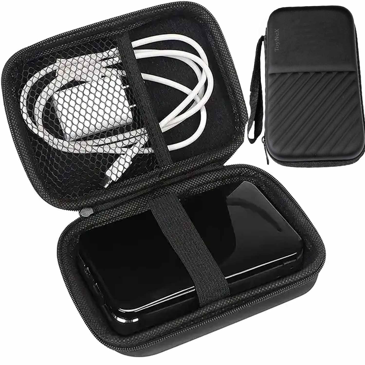 2.5 Inch External Hard Drive Case Cover| Semi Hard Shell, Shockproof Water-Resistant | Fits 2.5" External HDD/SSD | Travel Storage Pouch with Mesh Pocket.(Black)-image-36