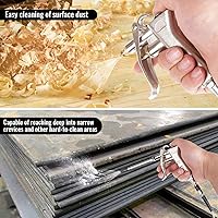 Vista 3 de Adjustable Brass Air Nozzle Blow Gun, Heavy-Duty Industrial Air Gun Blower with Steel Extension, Professional Dust Cleaning Tool for Air Compressor