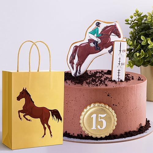 Miniatura 3 de Colarr 20 bolsas de recuerdo de fiesta de caballo, bolsas de regalo con asas, bolsas de regalo de cumpleaños para caballos para suministros de