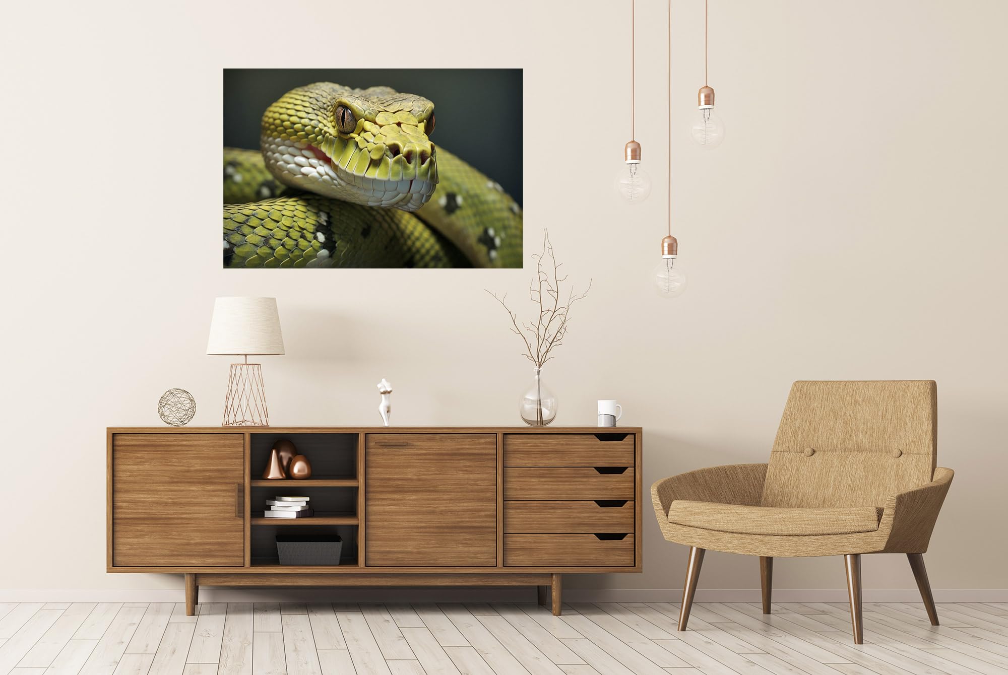 islandburner Prime XXL - Poster a forma di serpente verde, primo piano