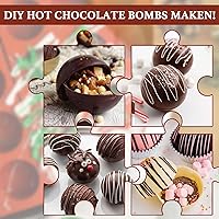 Vista 6 de Moldes de bomba de cacao para chocolate caliente, silicona hemisferio de 2.5 pulgadas, paquete de 3, molde semicircular, 6 cavidades, circular, sin