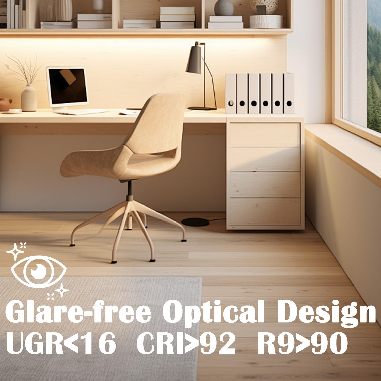 Ansen 48inch 26w 1720lm Hardwired Under Cabinet Lights, 5CCT 2700K-5000K, CRI 92+, R9 90+, UGR Lower Than 16, LED Dimmable Under Counter Lighting for Kitchen