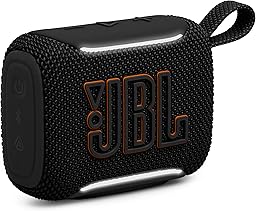 JBL Go 5 - Ultra-Portable Waterproof & Drop-Proof Speaker with JBL Legendary Sound & Ambient Edge Lighting, AirTouch Instant Stereo Pairing or Link Multiple Compatible Speakers via Auracast™ (Black)