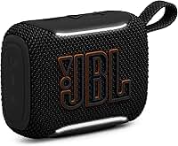 JBL Go 5 - Alto-falante ultraportátil à prova d'água e à prova de quedas com som lendário e iluminação de borda ambiente, emparelhamento estéreo instantâneo AirTouch ou vários alto-falantes