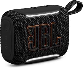 JBL Go 5 - Alto-falante ultraportátil à prova d'água e à prova de quedas com som lendário e iluminação de borda ambiente, emparelhamento estéreo instantâneo AirTouch ou vários alto-falantes