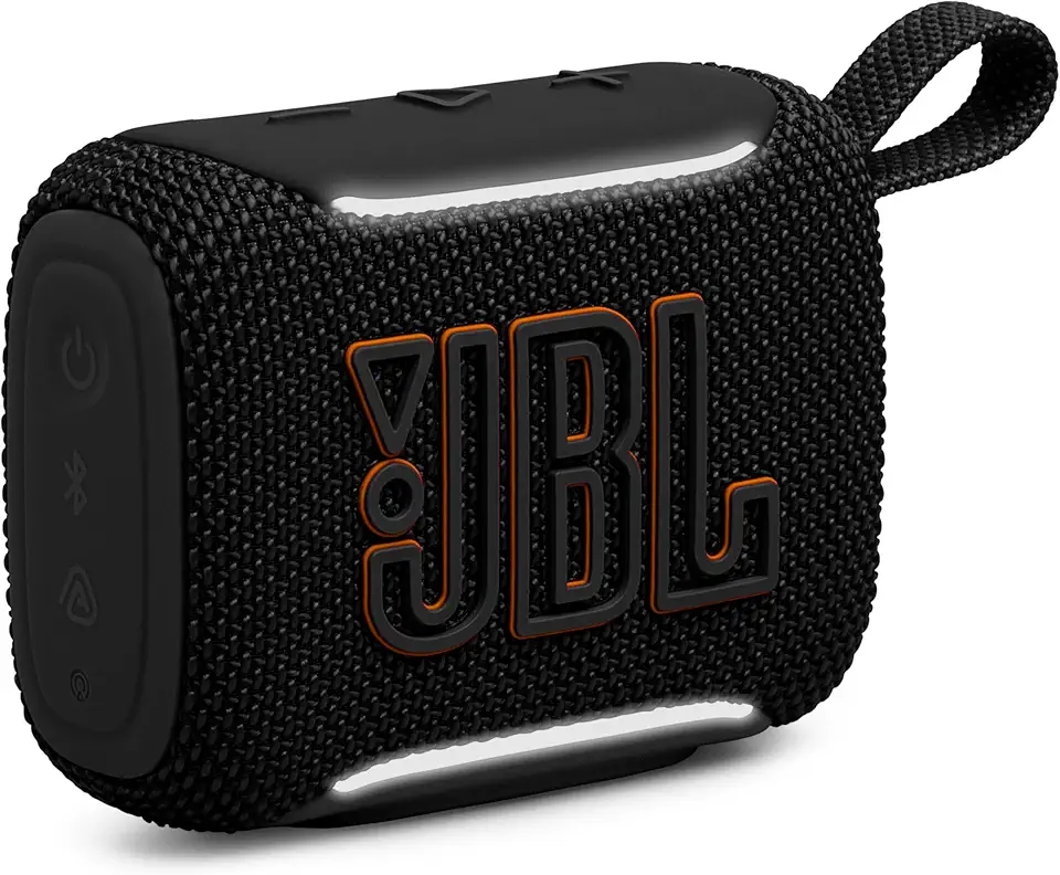 JBL Go 5 - Alto-falante ultraportátil à prova d'água e à prova de quedas com som lendário e iluminação de borda ambiente, emparelhamento estéreo instantâneo AirTouch ou vários alto-falantes