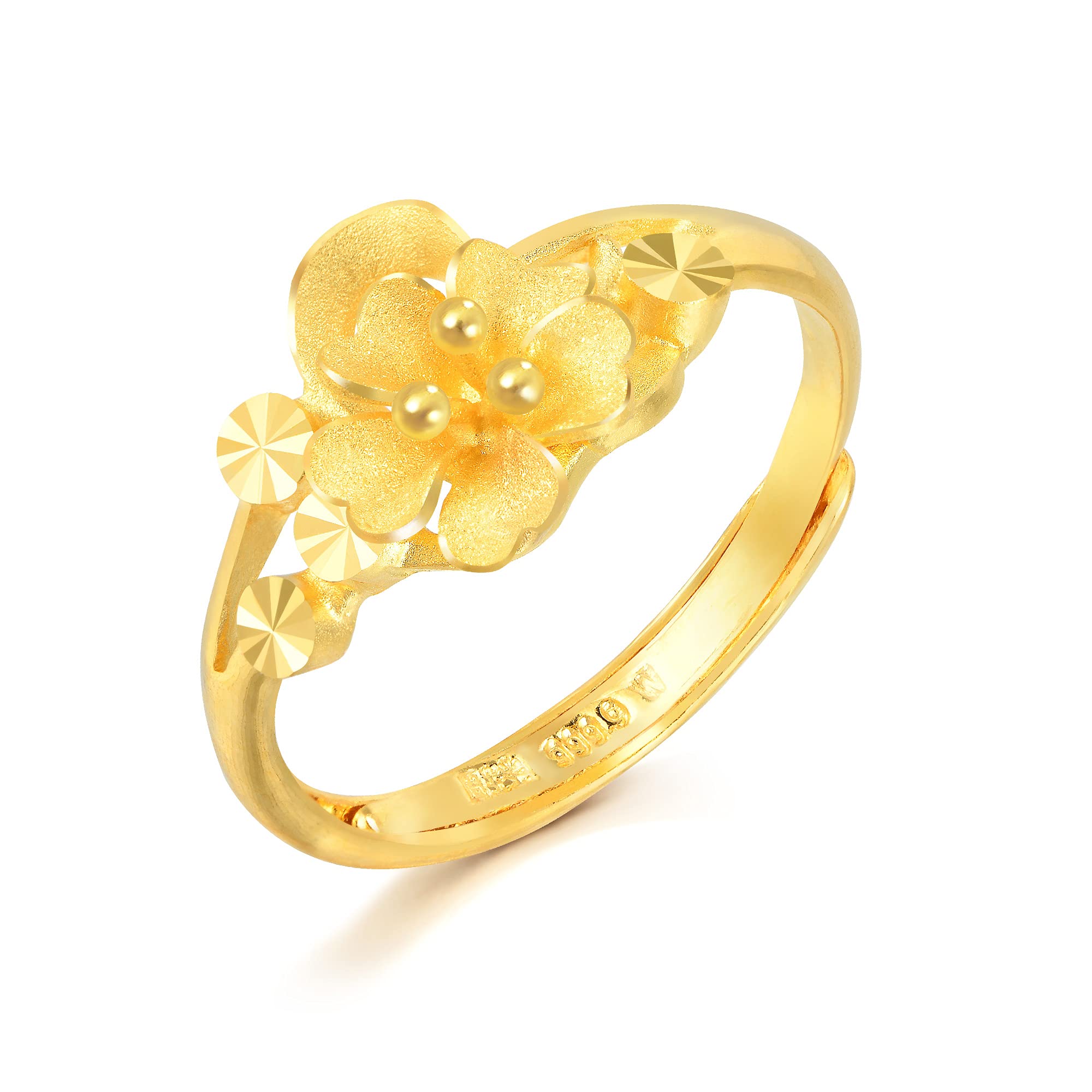 CHOW SANG SANG 24K Gold Floral Flower Ring