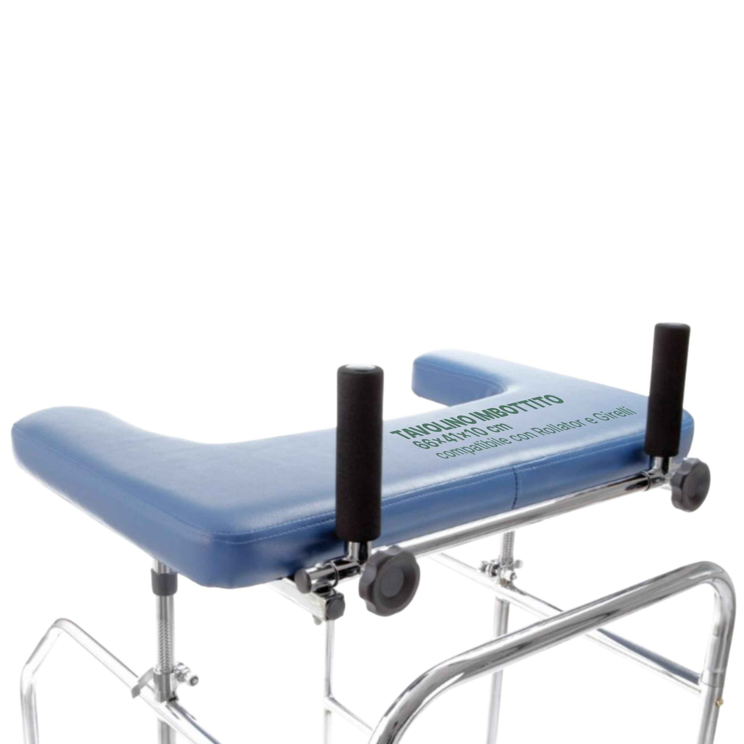 Tavolino Imbottito per Deambulatore e Rollator, 66x41 cm | Appoggio Antibrachiale Alto 10 cm, Superficie Imbottita per Appoggio a Tavolo
