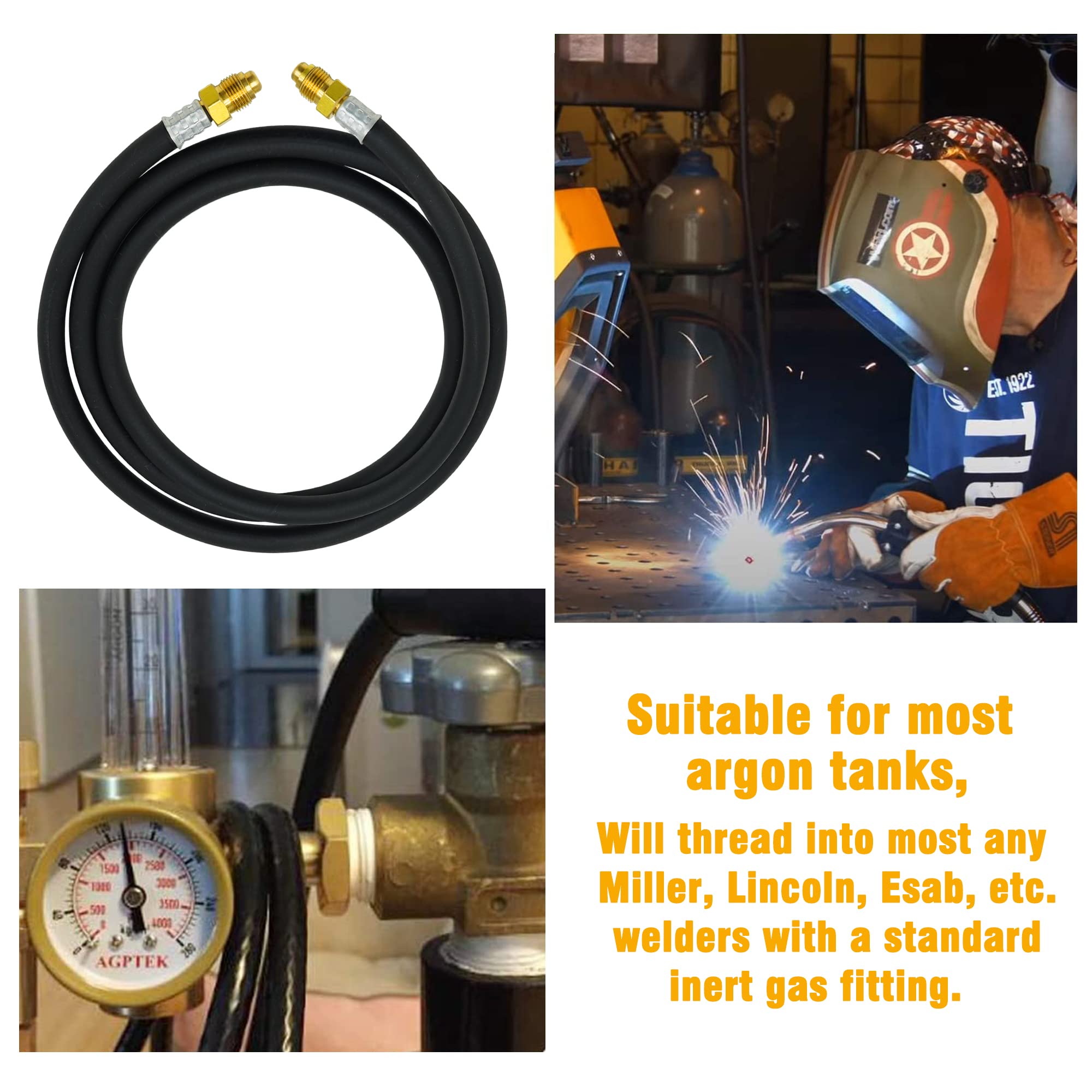 10FT Inert Gas Welding Hose, Argon Flowmeter Gas