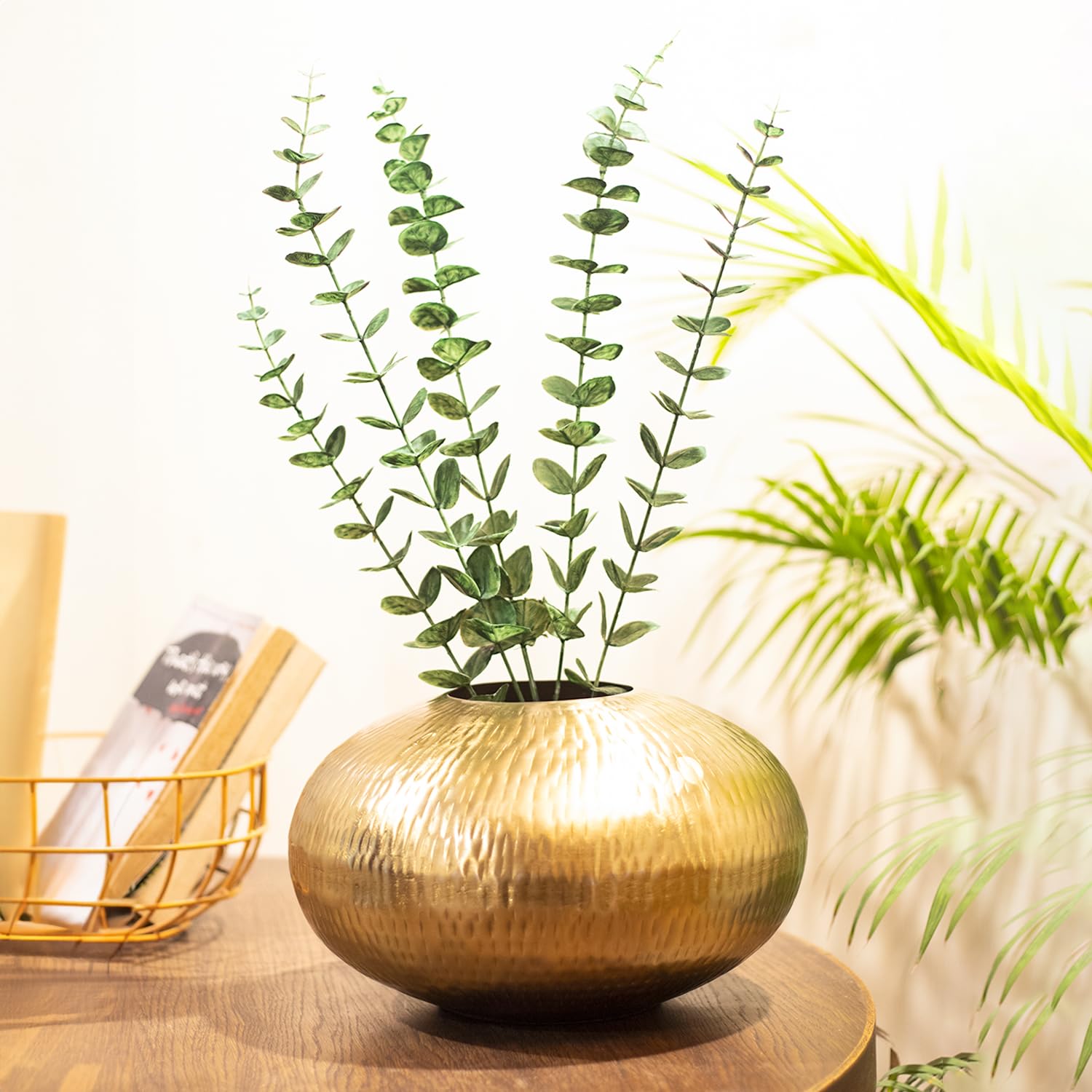 Market99 Iron Flower Vase for Home & Living Room Decor | Vintage-Style Decorative Pot for Fresh or Artificial Flowers | Antique Finish Metal Vase for Gifting & Office Table Decoration-image-48