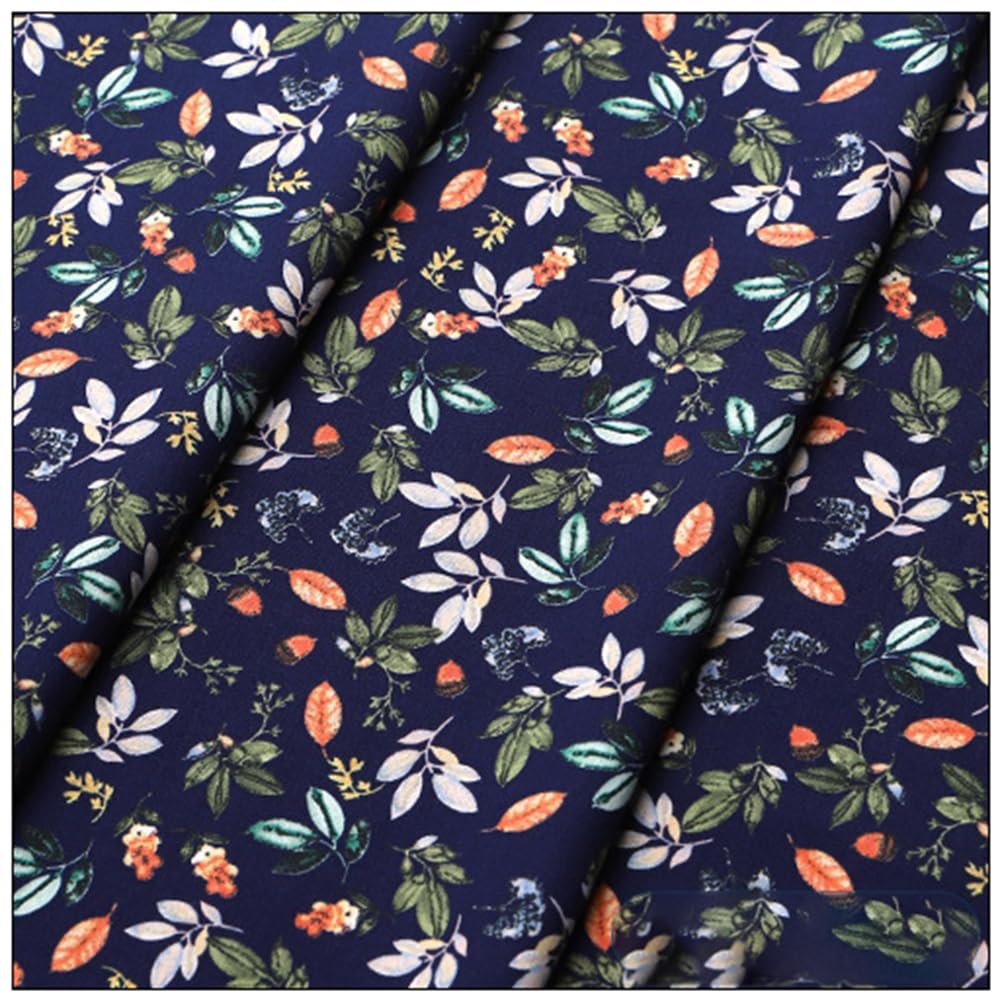 Tissu patchwork en coton bleu imprimé fleurs vendu au mètre de 300 cm