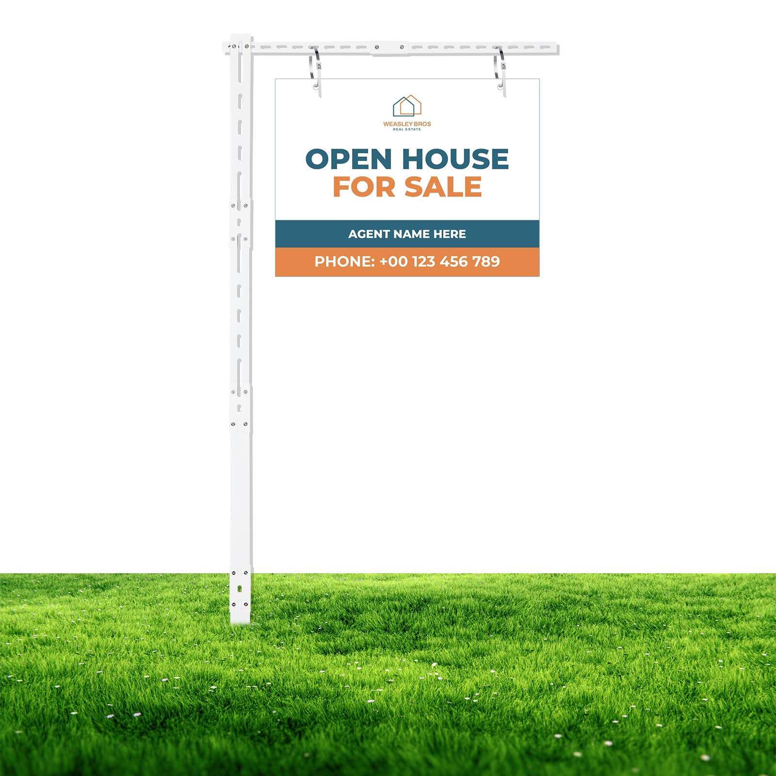 Acuxiaza 6 Ft Real Estate Sign Post, Heavy Duty Metal Yard Sign Stakes