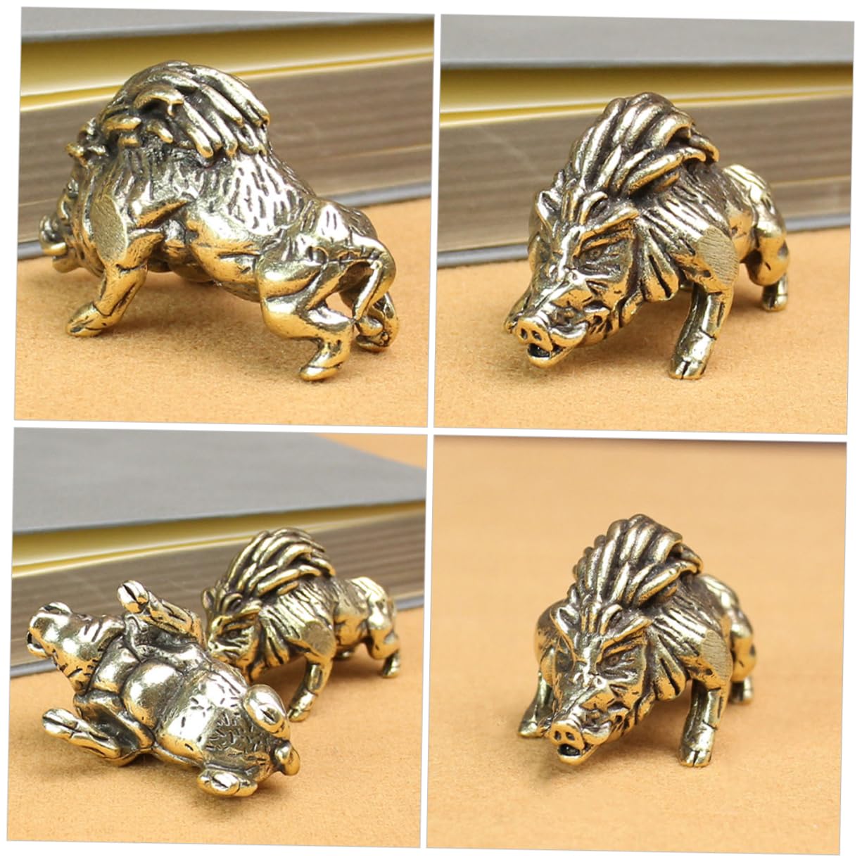 Amosfun 4stücke Vintage Messing Wildschwein Statue Handgefertigte Tierfigur Für Schreibtisch Dekoration Rustikale Brass Tierfigur Für Zuhause Und Büro Handwerkskunst