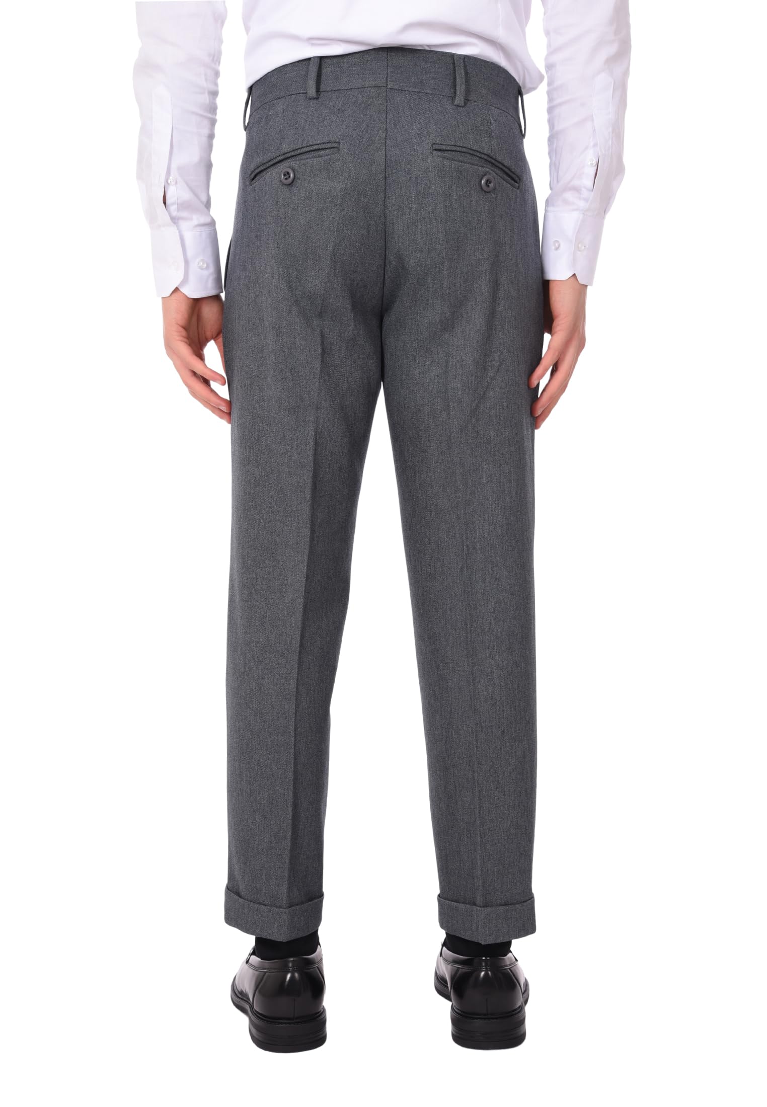 Ciabalù Pantaloni Uomo Invernali Eleganti Capri con Doppia Princes Vita Alta Risvoltino alla Caviglia Fondo Ampio Made in Italy vestibilità Regolare