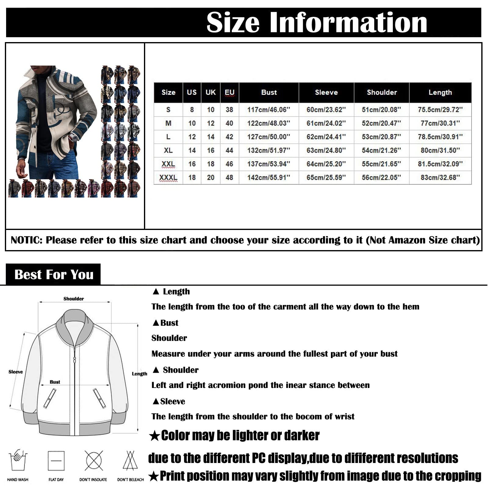 KONG JIMFAN Herren Jacke,Button College Jacke Lapel Motorradjacke Printing Windbreaker Unterhemden Taschen Leicht Tops Sport Oberteile Herbst Herbstjacke Cardigan Lange Ärmel Oversized Tshirt