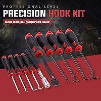 Vista 6 de Swpeet Juego de 9 ganchos largos con kit de herramientas telescópicas magnéticas, junta raspadora de precisión, gancho extractor de manguera