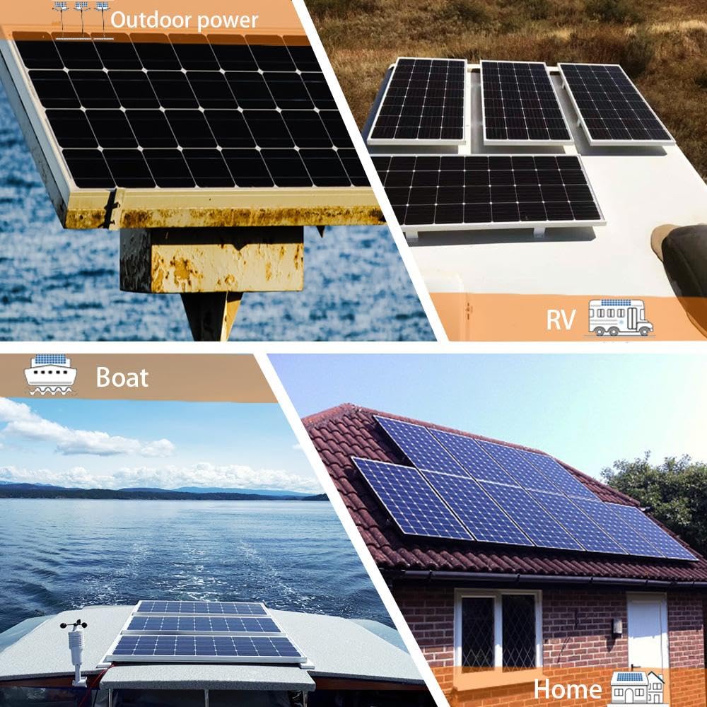 XINPUGUANG 2 pannelli solari 100 W 18 V fotovoltaici monocristallini 200 W per sistema, solare, giardino, campeggio, auto, barca e tetto di casa