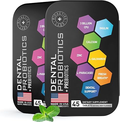 Miniatura 1 de Probióticos dentales para dientes y encías, mezcla de probióticos y prebióticos Lactobacillus Salivarius, el mejor probiótico oral para dientes,