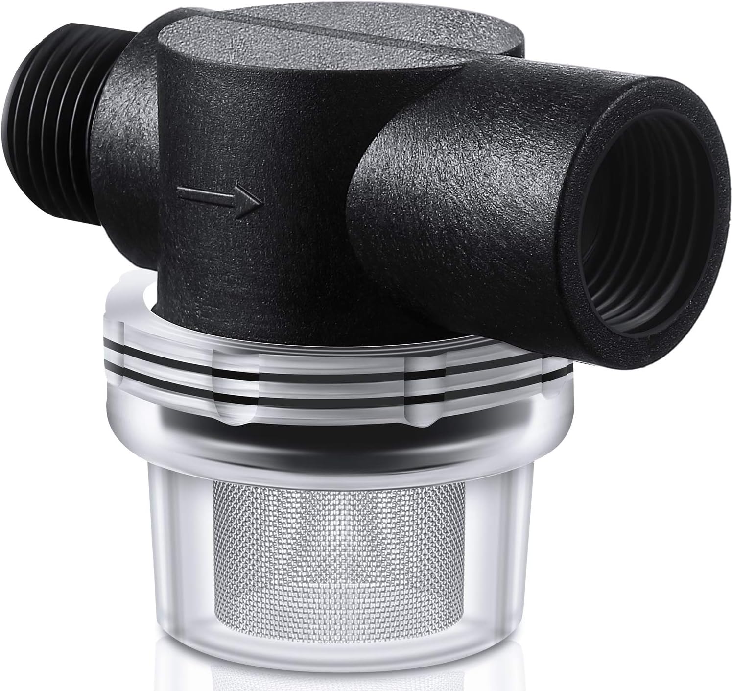 Water Pump Strainer Filter, RV Replacement 1/2 Inch Twist-On Pipe Strainer Compatible with WFCO or Shurflo Pumps