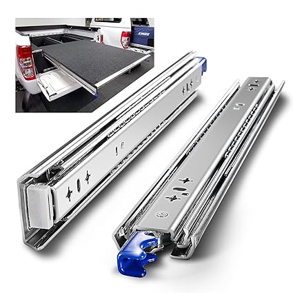 AOLISHENG Heavy Duty Telescopic Drawer Channel with Lock 14 Inch 350mm  Full Extension Ball Bearing Heavy Duty Drawer Slides with Lock 120 Kg Load Capacity 1 Pair