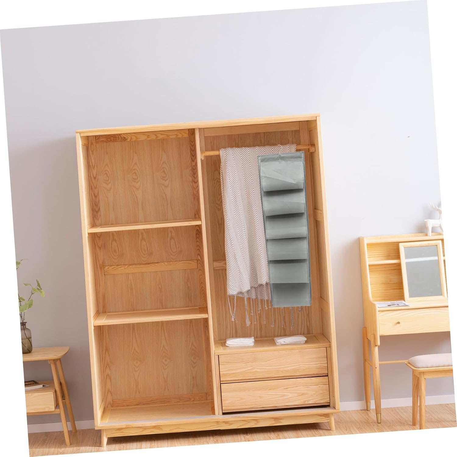 CHILDWEET Non-woven Hanging Organizer Underwear Storage Shoe Rack Entryway Closet Organizer Space-saving Hangers Wall Mount Wardrobe Accessory