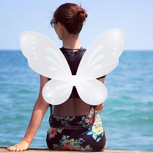 Miniatura 5 de NENMATTE Alas de hadas para niñas, alas de hadas de mariposa para fiesta de cumpleaños, alas de ángel brillantes, disfraz de Halloween