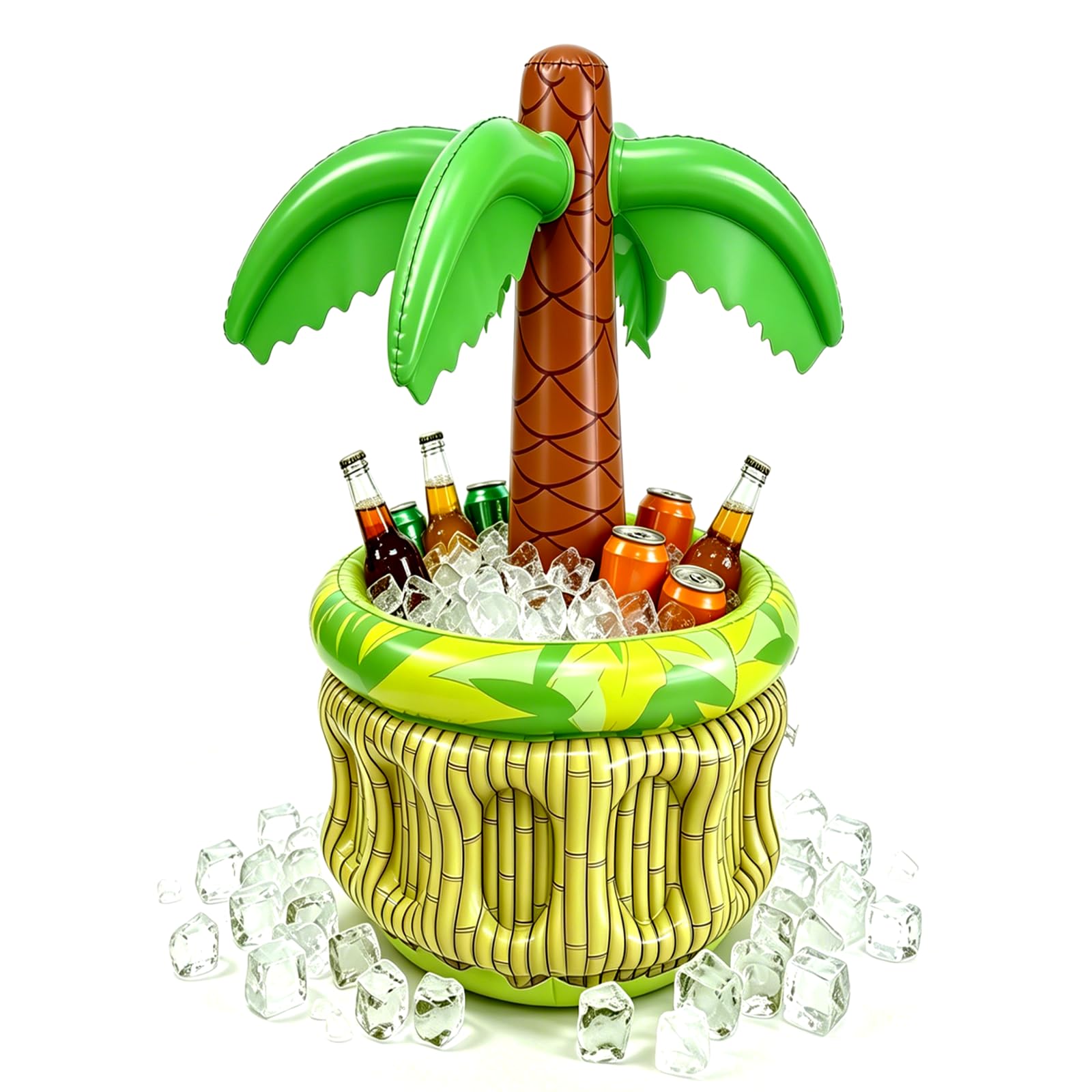 Enfriador de Bebidas Inflable con Forma de Palmera de 68 cm, Soporte para Bebidas Inflable, decoración Tropical Hinchable para Fiestas de Verano, Ideal para jardín, Piscina y Eventos al Aire Libre