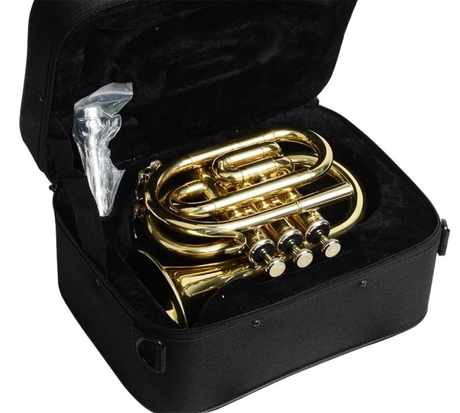 Trompeten Messinglack B-Trompete Kornett Mini-Taschentrompete Edelstahl Professionelles Trompetenmusikinstrument