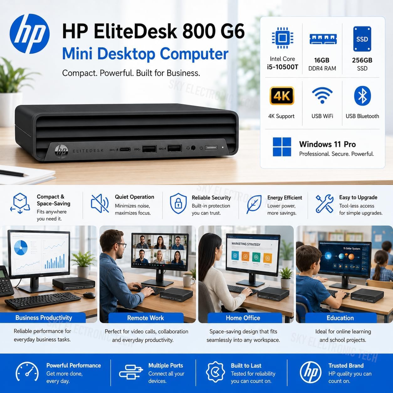 Amazon.com: HP EliteDesk 800 G6 Mini PC Desktop Computer, Six-Core