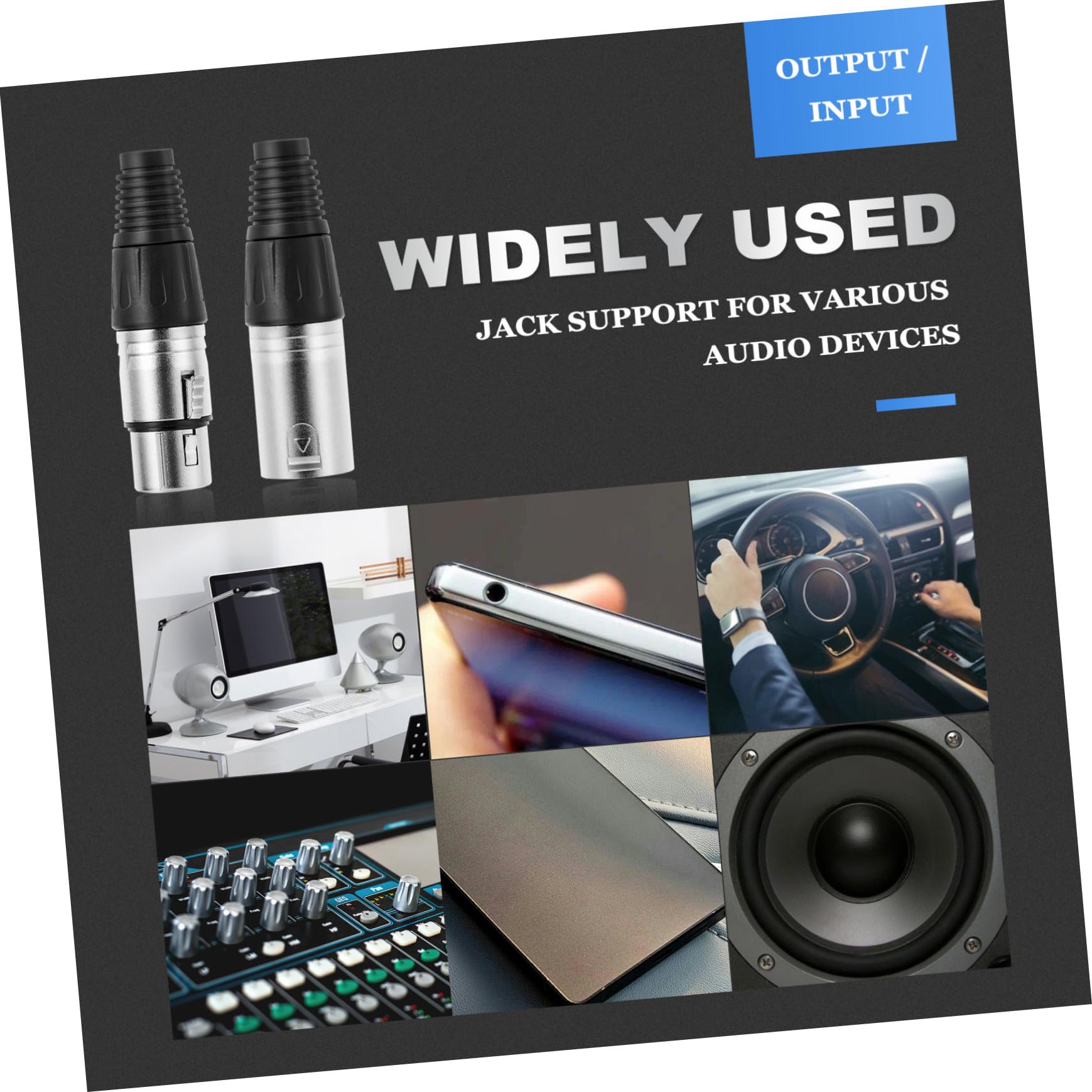 Mipcase Connettore Xlr Maschio e Femmina a Saldare Facile da Montare e Trasportare Set da 20 Pezzi 3 Pin per Microfono in Lega di Zinco Nero per Connessione Audio