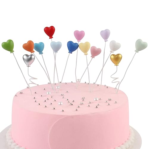 Miniatura 8 de Ercadio Paquete de 12 adornos de globos de resina redonda 3D para cupcakes para baby shower, niñas, niños, cumpleaños, boda, fiesta, suministros de