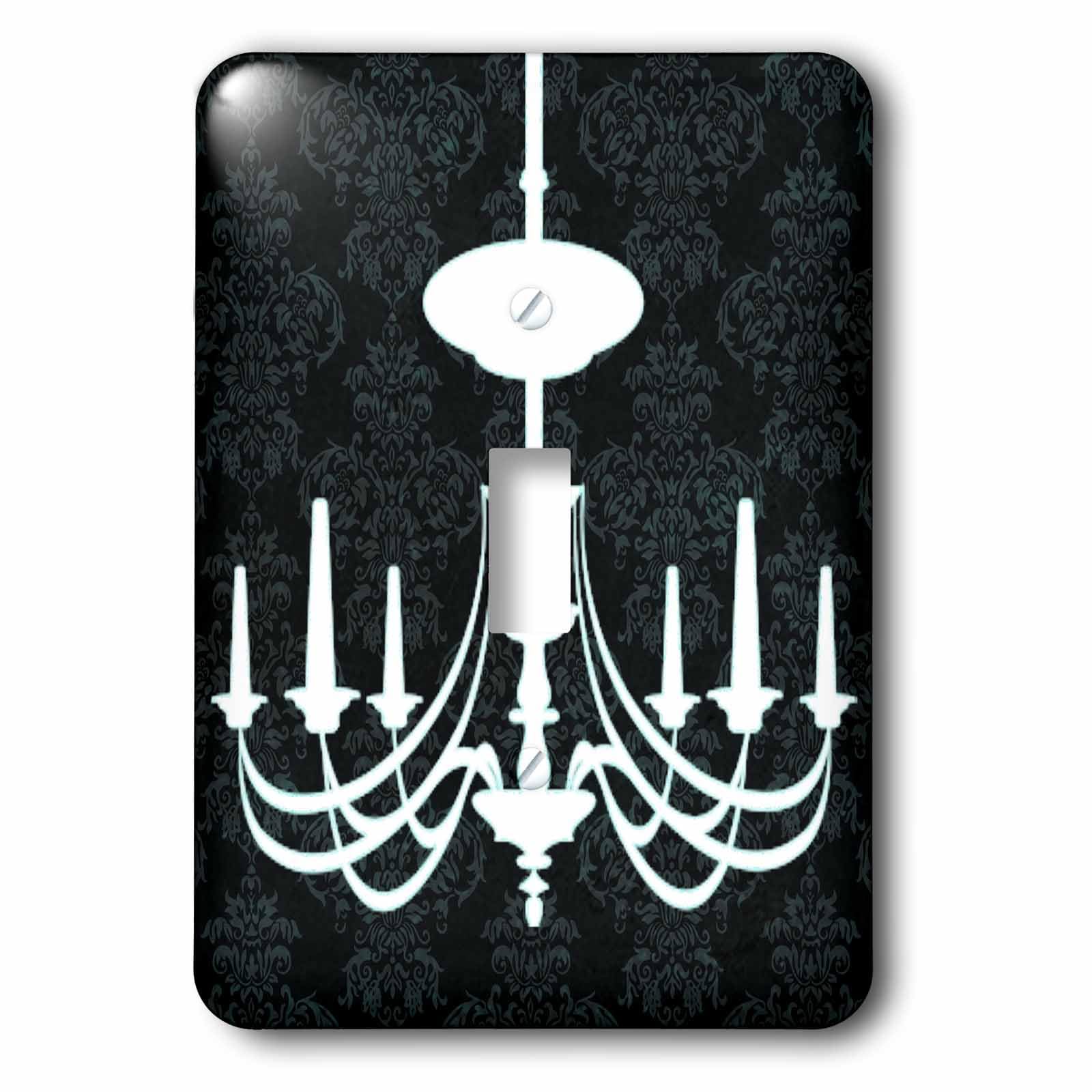 Interrupteur à bascule simple lustre blanc et damas noir - 4