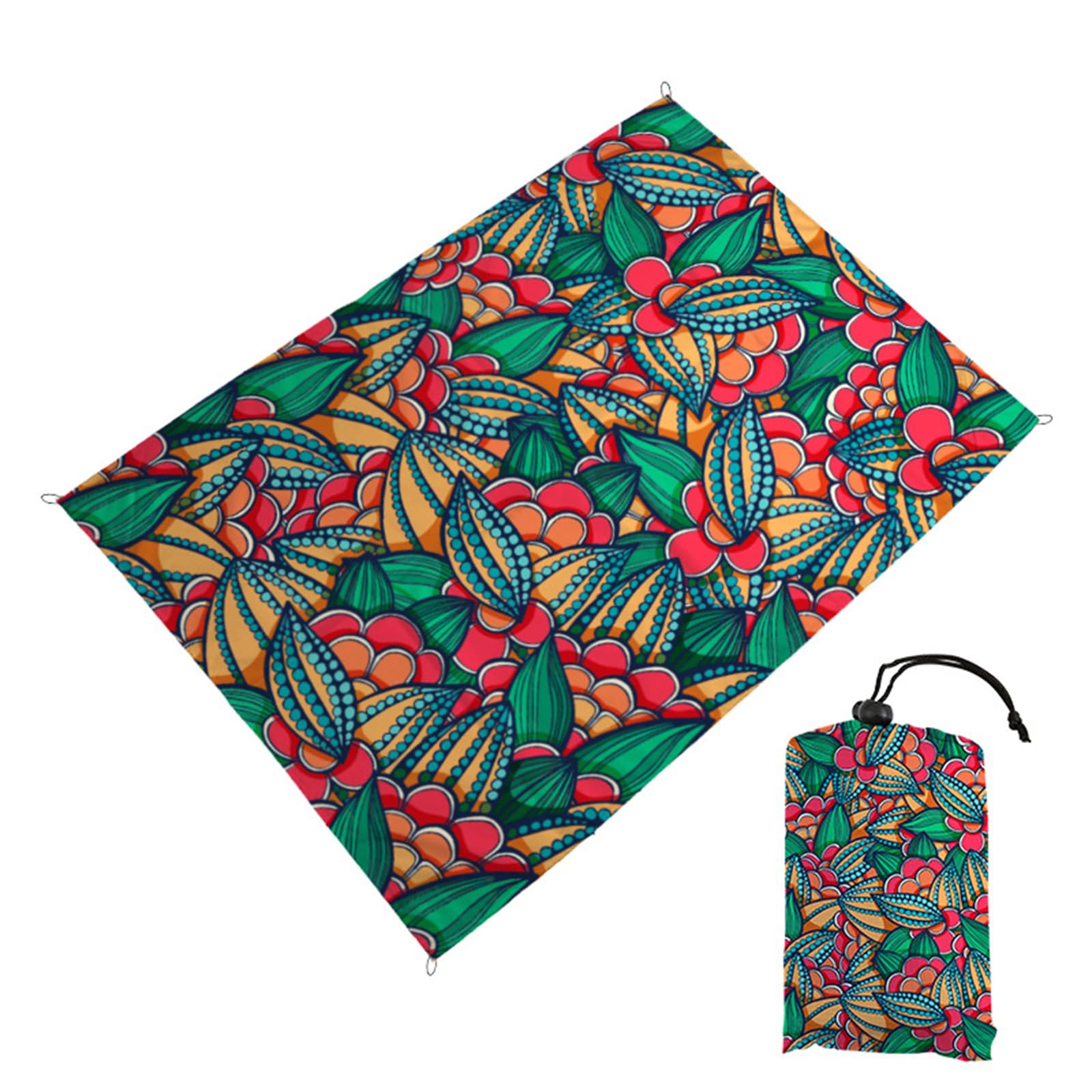 Treer Sandproof Beach Blanket Lightweight, Beach Mats Sand Free Extra Large Foldable Outdoor Picnic Blankets for Garden, Camping, Park Picnic, Travel (180 * 200cm,Saffron)