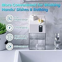 Vista 8 de Automatic Foaming Soap Dispenser Touchless, USB Rechargeable Smart Hand Dish Soap Dispenser for Bathroom Kitchen Sink, Hands-Free, 3-Level