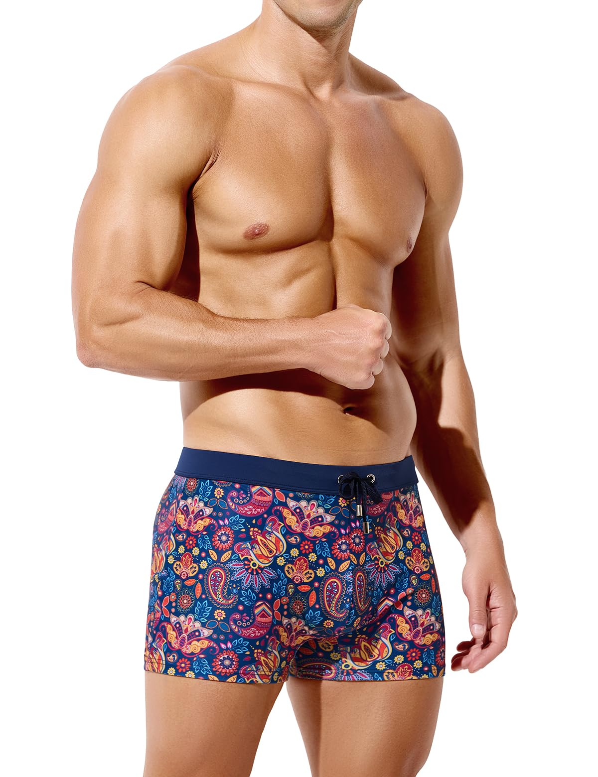 Casey Kevin Maillot de Bain Homme Boxer Short de Bain Moulants Imprimés Piscine à Séchage Rapide avec Cordon de Serrage Réglable