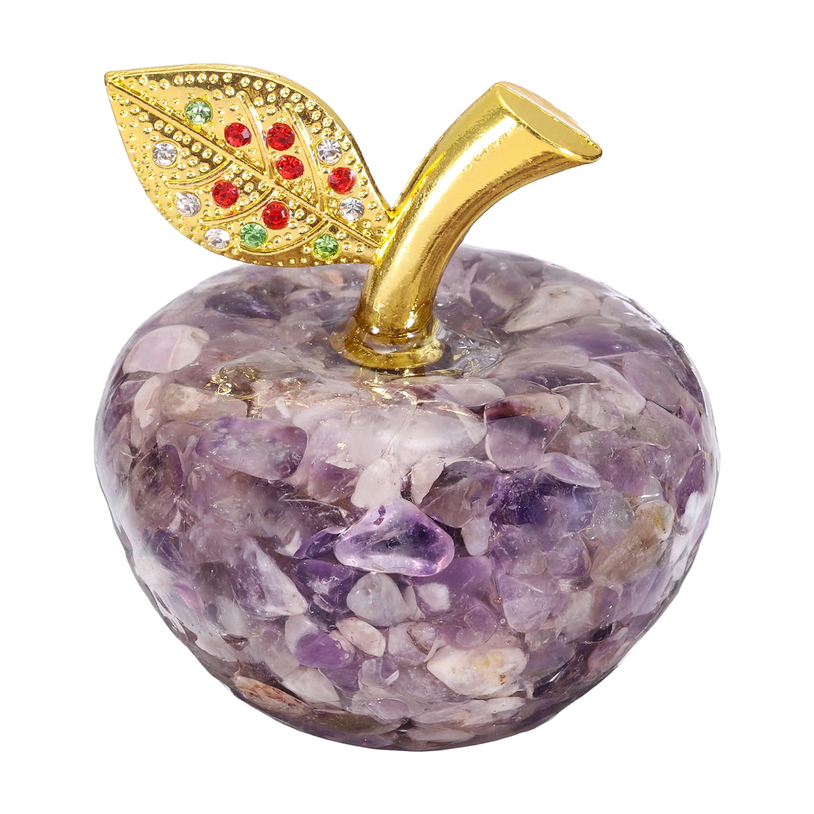 Figurine de pomme en cristal violet presse-papier de table