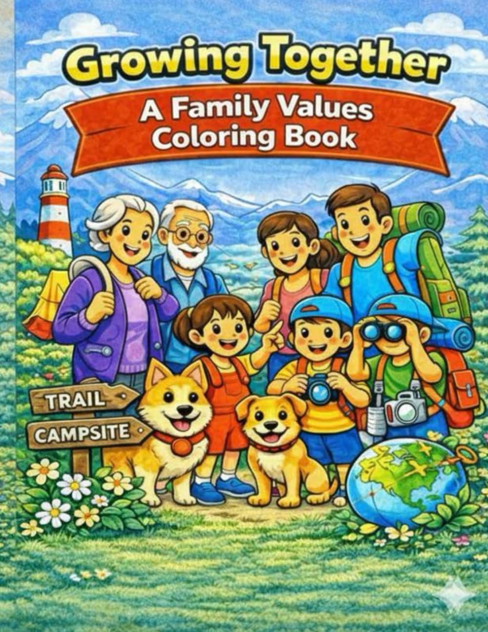Growing Together: A Family Values Coloring Book: An Activity Book for Kids to Share Love and Responsibility Through Life Lessons and Family Adventures