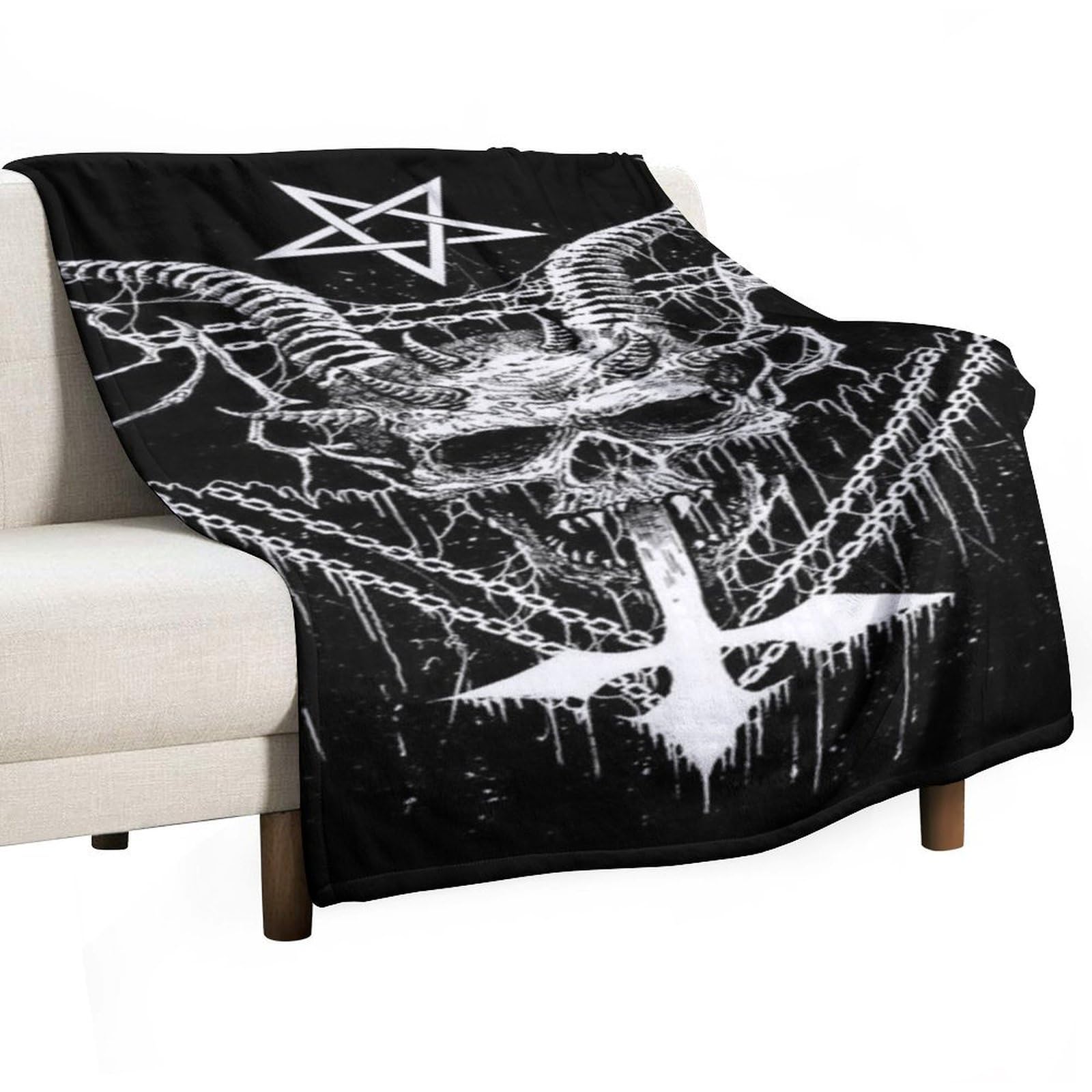 MHYRAC Flannel Blanket, Satanic Throw Blanket for Couch Sofa Bed Office, Soft And Comfortable Without Pilling