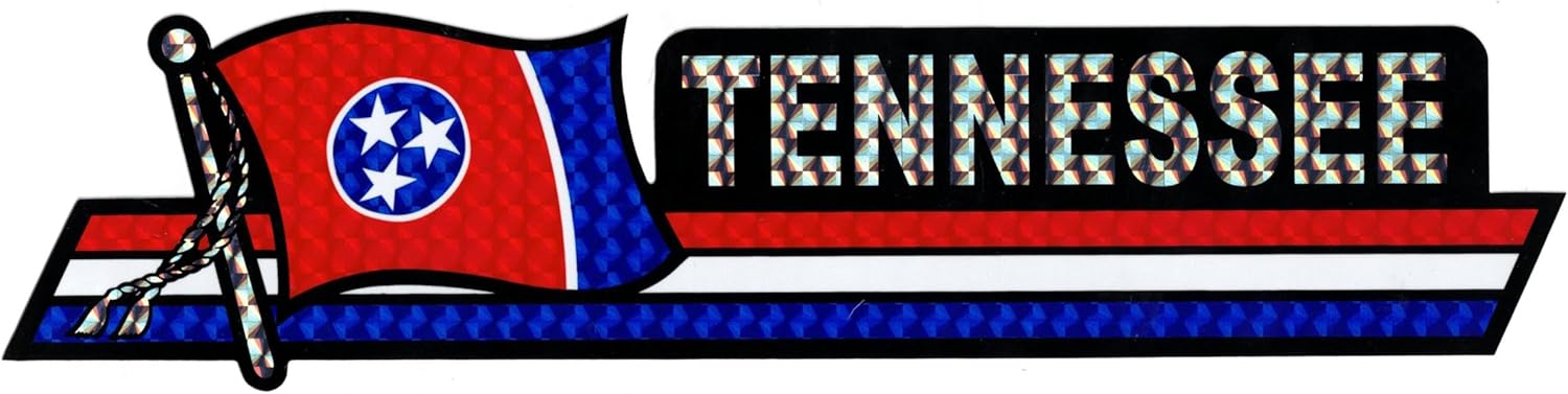 Pack of 24 Tennessee State Flag 3"x12" Reflective Decal Bumper Sticker DCX-543
