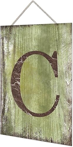 Vista 76 de Letrero colgante de madera con letra J, letrero de madera para decoración del hogar, 26 letras del alfabeto de metal, placa de madera, decoración