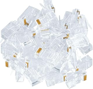 JNSupplier RJ45 Modular 8P8C Plug End Network Cable LAN Connector for Cat5 Cat5e Cat6 Solid Cable Heads (1000PCS)