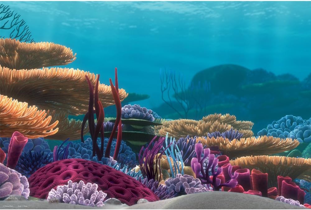Penn Plax Finding Nemo Ocean Floor Scenery Background, 20-Gallon