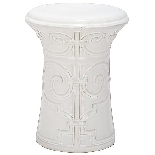 Safavieh Castle Gardens Collection Imperial Garden White Ceramic Garden Stool