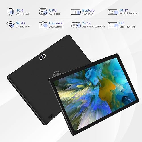 Miniatura 2 de Tablet Android 11 de 10 pulgadas Y10 (10.1 pulgadas), 2 GB de RAM, 32 GB de almacenamiento, cámara dual de 2 MP+8 MP, procesador de cuatro núcleos