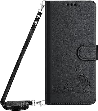 Xperia 1 V Case Notebook Type SO-51D/SOG10/A301SO/XQ-DQ44 Compatible Case Xperia 1 V Leather Case Sony Xperia 1 V Cover willo Cute Cat Pattern Notebook Cover Horizontal Stand Function Neck Hanging