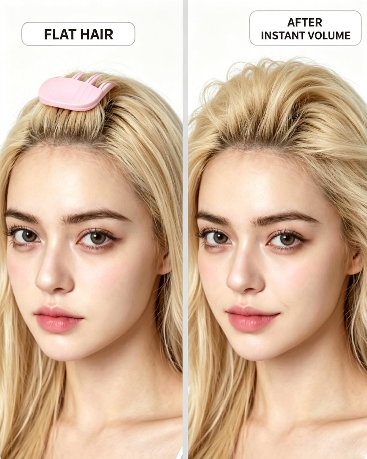 2 Pezzi Pettine per Capelli Volumizzante Rosa, Clip Della Radice Del Volume, Pettine Per Radici Volume Dei Capelli Ricci E Mossi, Fermagli Volumizzanti Frangia, Accessori Capelli Donna Uomo