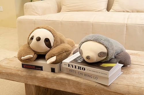 Miniatura 2 de Niuniu Daddy - Peluche con peso de perezoso para la ansiedad, almohada grande de 20 pulgadas para niños y adultos, juguete tierno como regalo