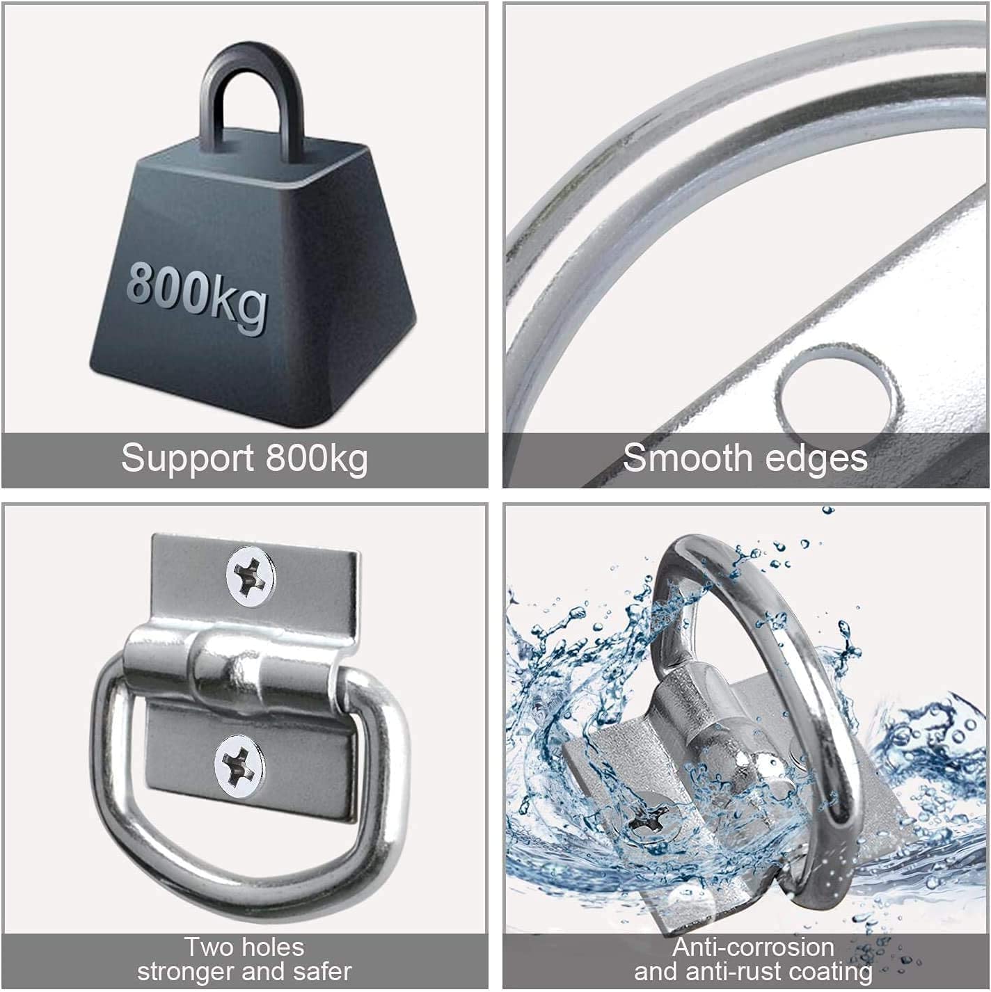 Anneaux Pour Cadenas 12PCS Anneaux D'arrimage Pour Kit D'arrimage De Chargement Anneaux Arrimage